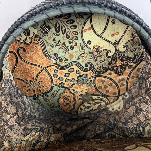 Wicker Crossbody Bag Vintage Style Lined interior Black circular Bag Clasp Close - Picture 15 of 17